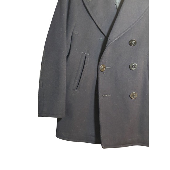 Vintage U.S. Navy Peacoat 100% Wool Est Cold War Early Vietnam As Is Please Read - Picture 4 of 16